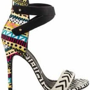 Chinese Laundry Multicolor Patterned Heels with Black Strap